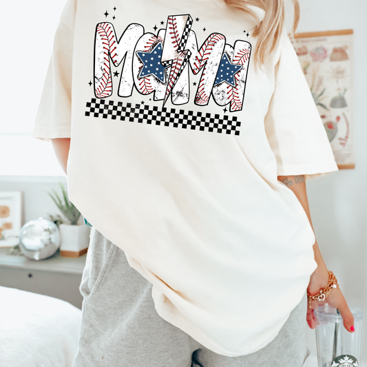 Mama Baseball Checkered
