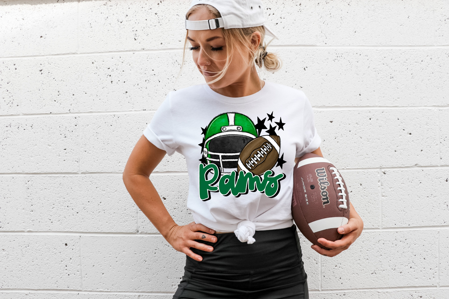 Rams with helmet-green