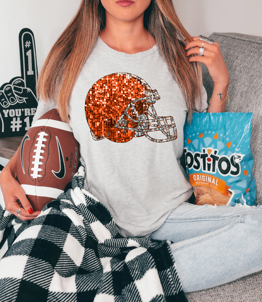 Cleveland Browns helmet - faux sequin