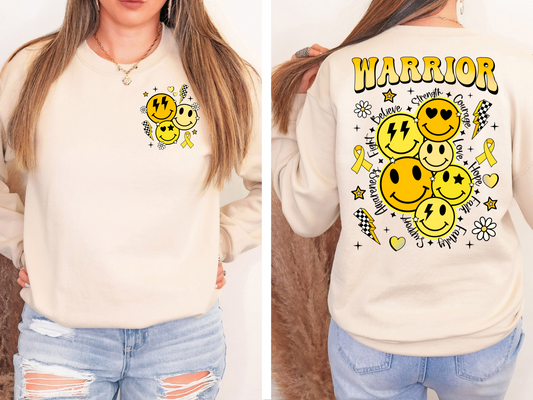 Yellow smiley and daisies-front