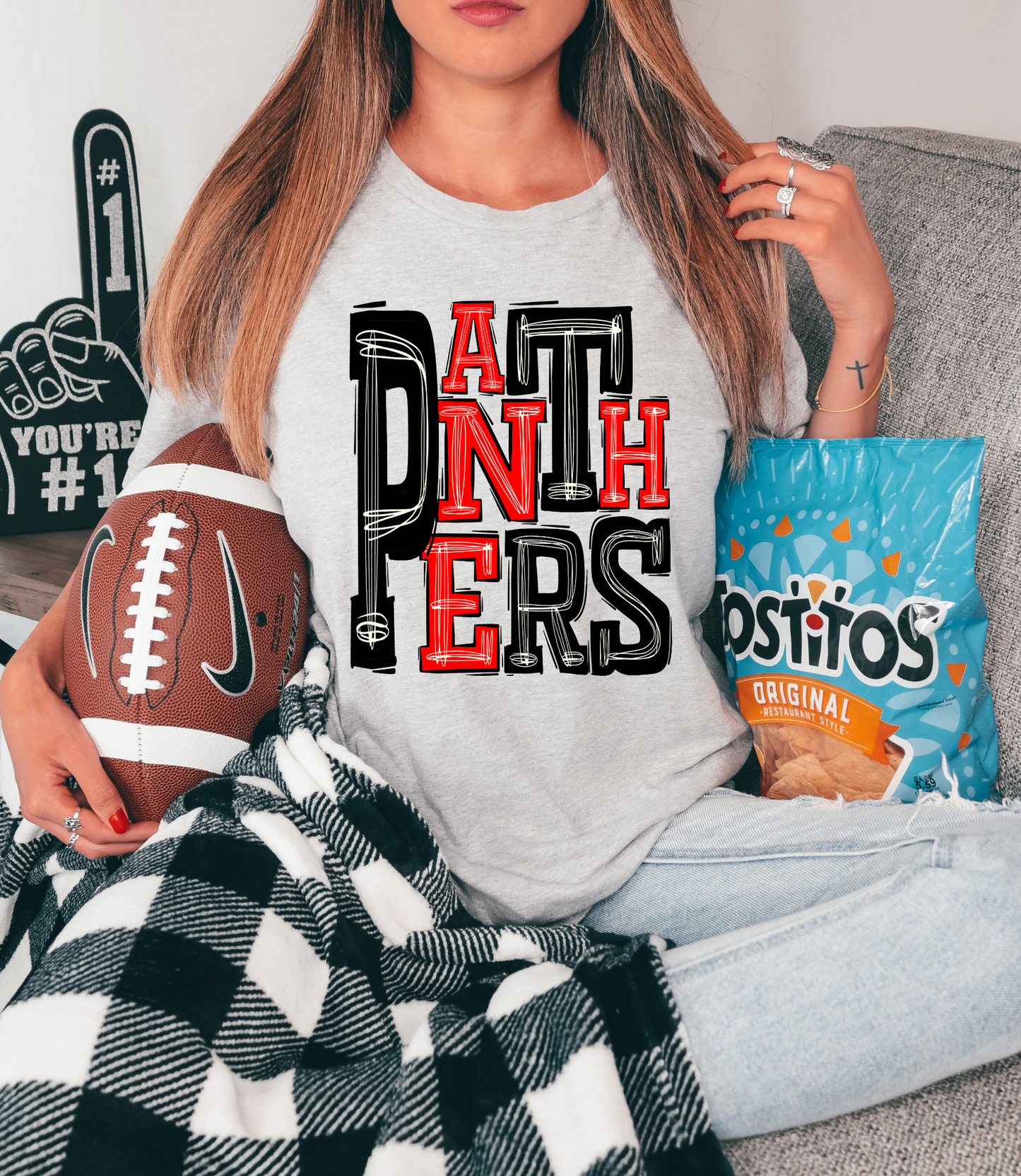 panthers - red/black letters