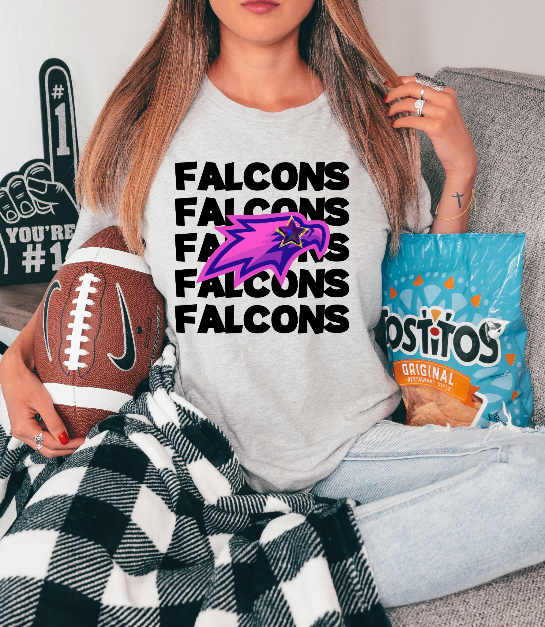Falcons with purple falcon - black letters – Earthline Customs