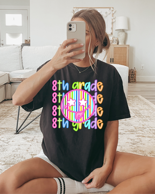 8th Grade (neon smiley)