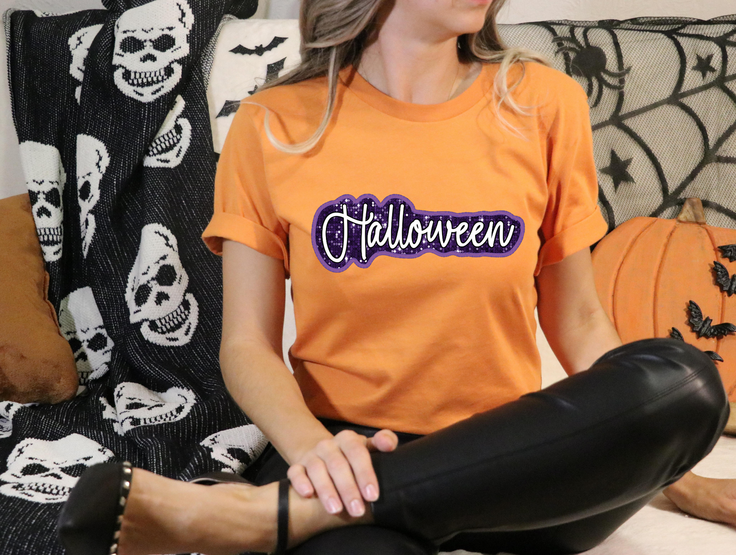 Halloween, purple - faux sequin