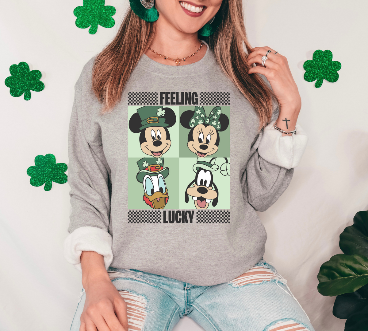 Feeling Lucky Black Checkered