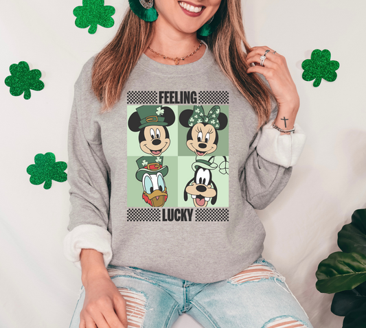 Feeling Lucky Black Checkered