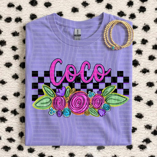 COCO CHECKERS FLOWERS