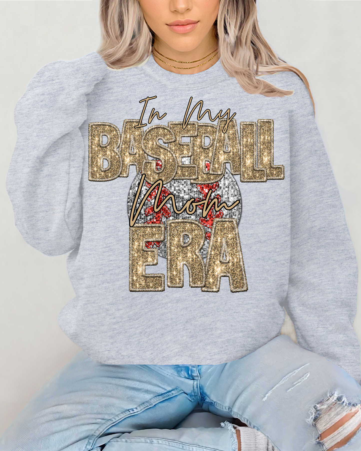 In My Baseball Mom Era Gold Glitter
