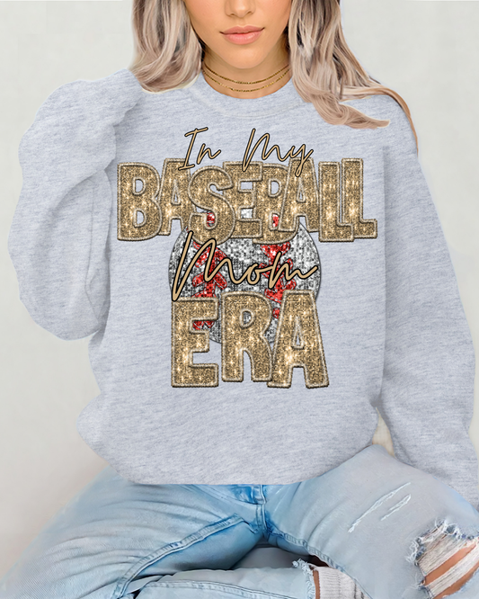 In My Baseball Mom Era Gold Glitter