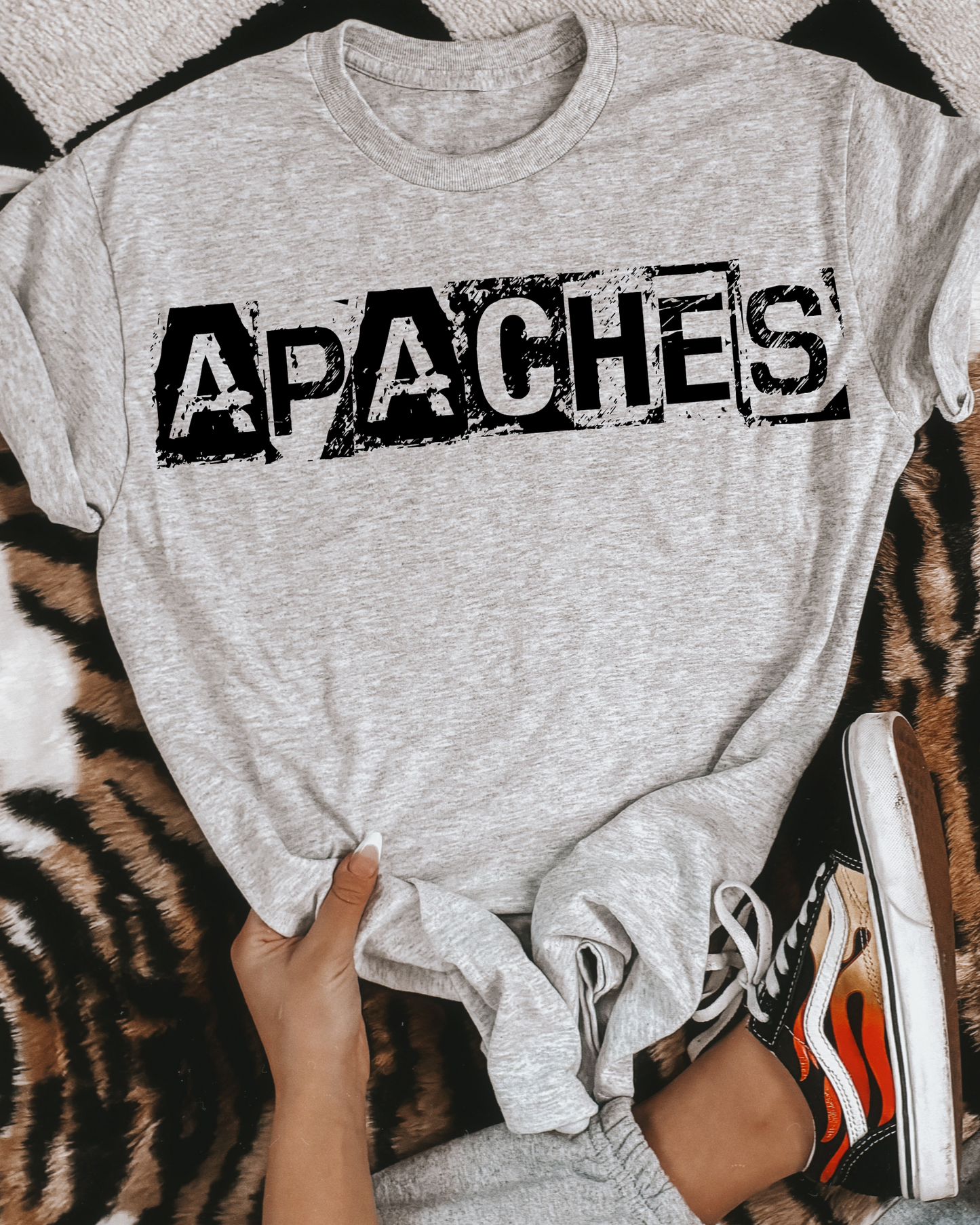 Apaches Black And White Spray Paint Letters