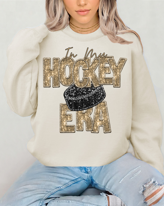 In My Hockey Era Gold Glitter
