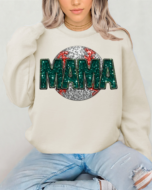 Baseball Mama Green Glitter