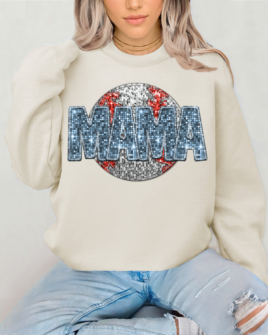 Baseball Mama Light Blue Glitter
