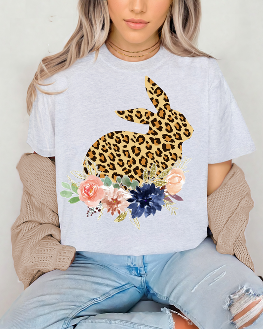 Leopard Bunny w/Flowers