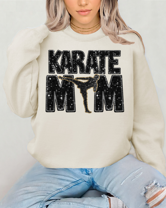 Karate Mom Black Glitter
