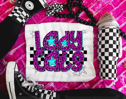 Ladycats (pink neon leopard)