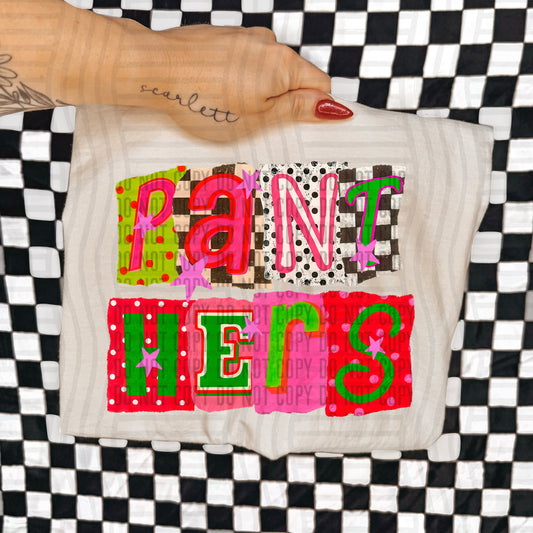 PANTHERS RED & GREEN CHECKERS