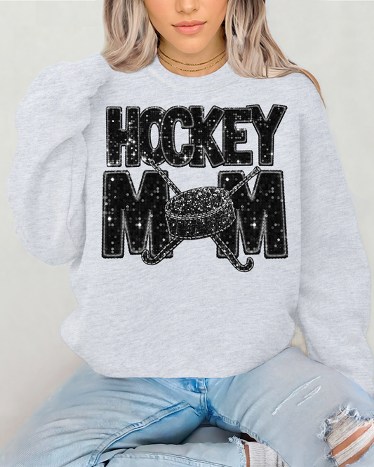 Hockey Mom Black Glitter