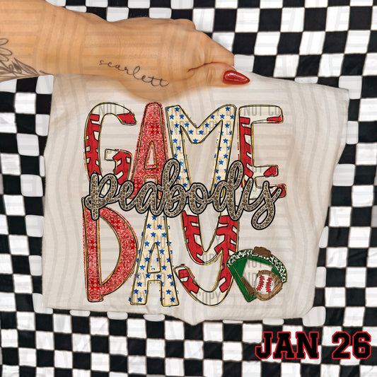 BASEBALL GAME DAY CHEETAH PEABODY