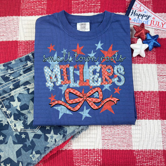 SMALL TOWN ROOTS MILLERS RED WHITE & BLUE