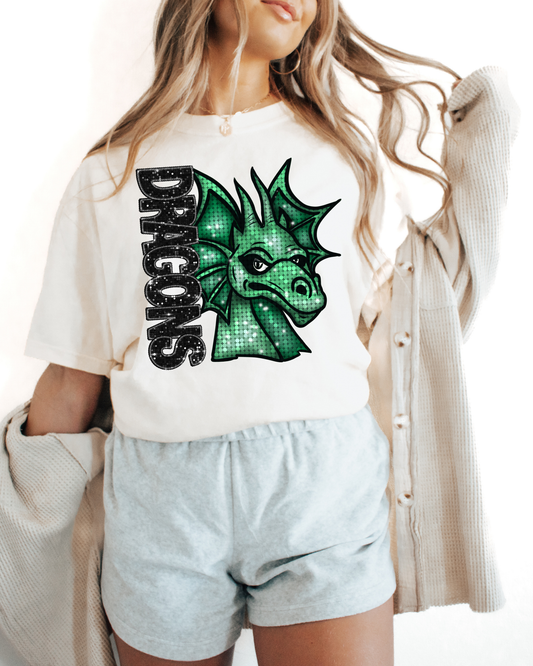Dragons (Faux Embroidery Glitter)