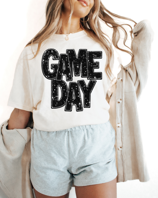 Game Day Black Glitter