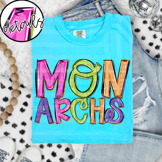 DOODLE COLORFUL MONARCHS