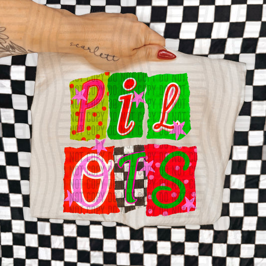 PILOTS RED & GREEN CHECKERS