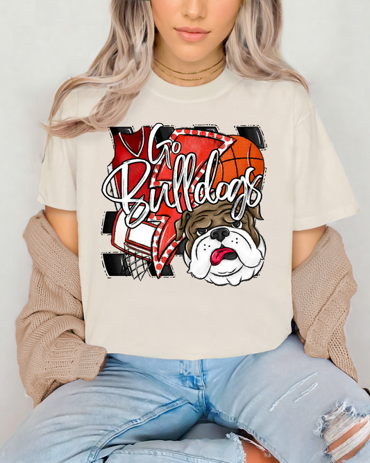 Go Bulldogs Basketball (red)