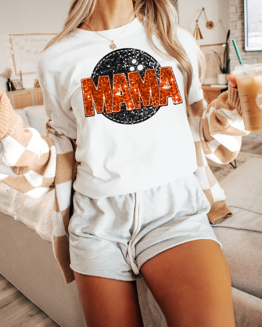Hockey Mama Orange Glitter