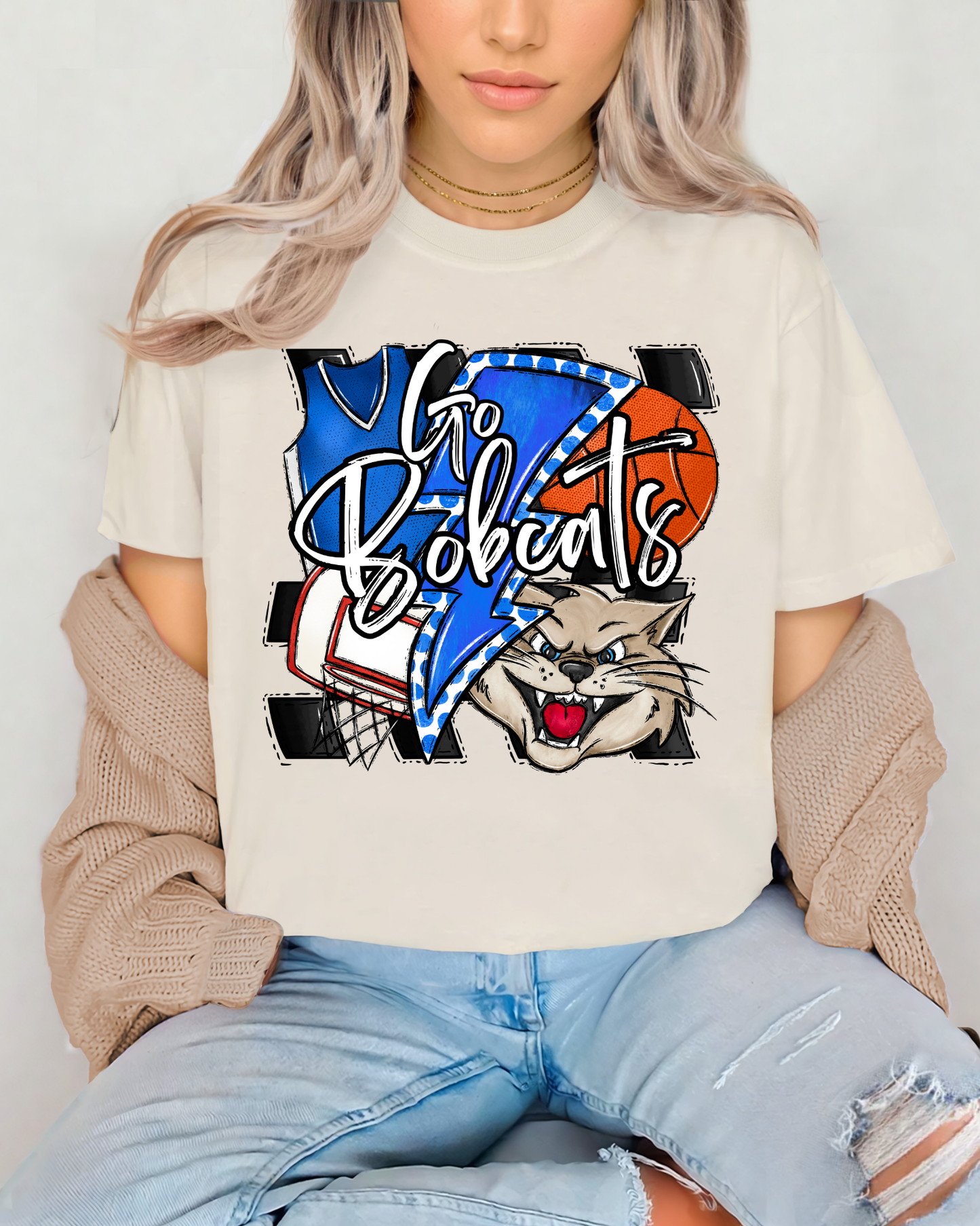 Go Bobcats Basketball (blue)