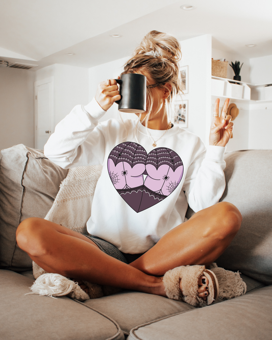 Butt Cheek Hearts Purple Tattoos
