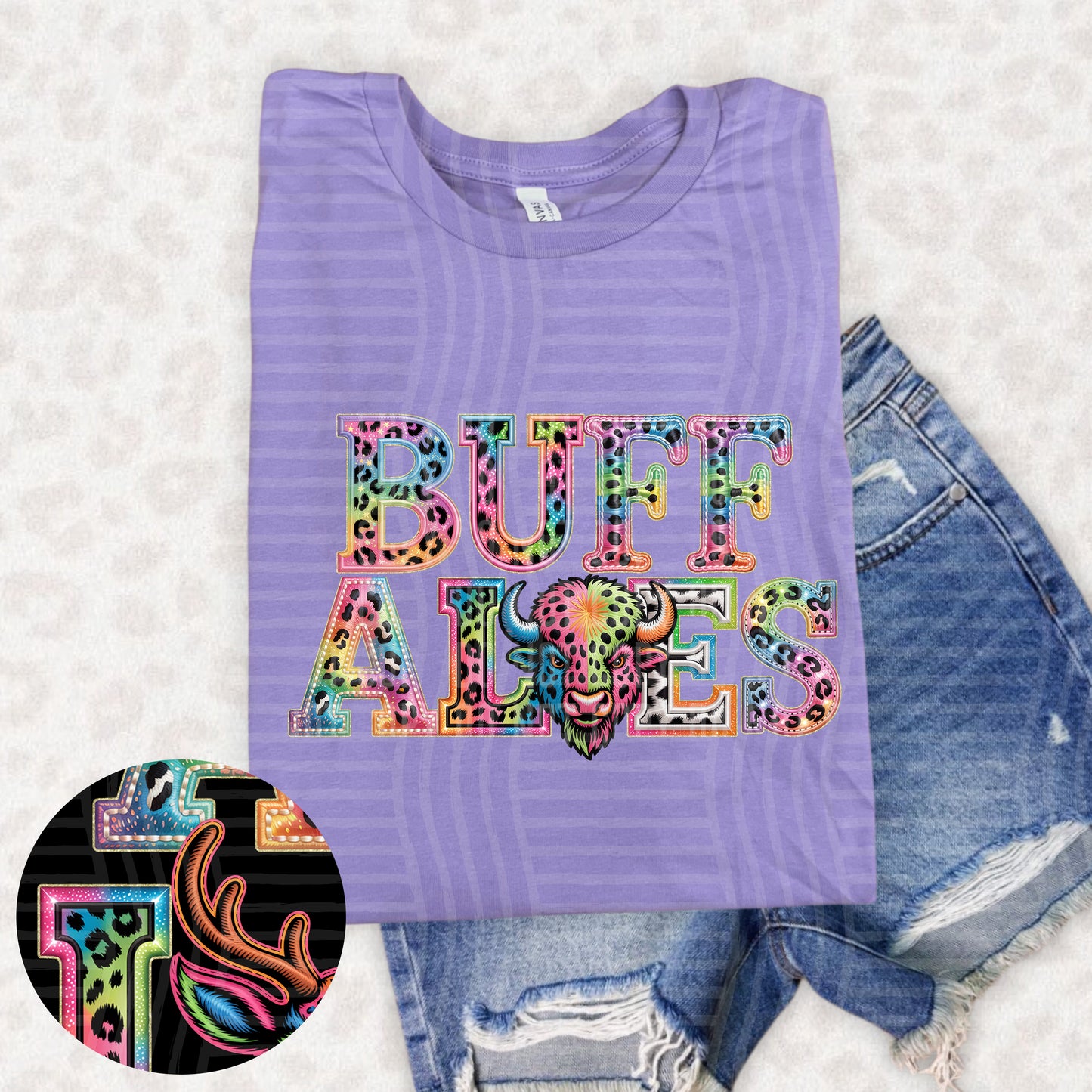 Buffaloes (pink neon leopard)