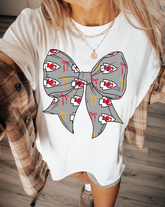 Kansas City Chiefs Logo Grey Bow