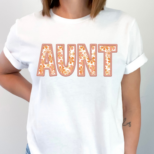 Aunt- flowers within letters