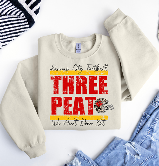 Kansa City Football Three Peat We Ain't Done Yet Helmet