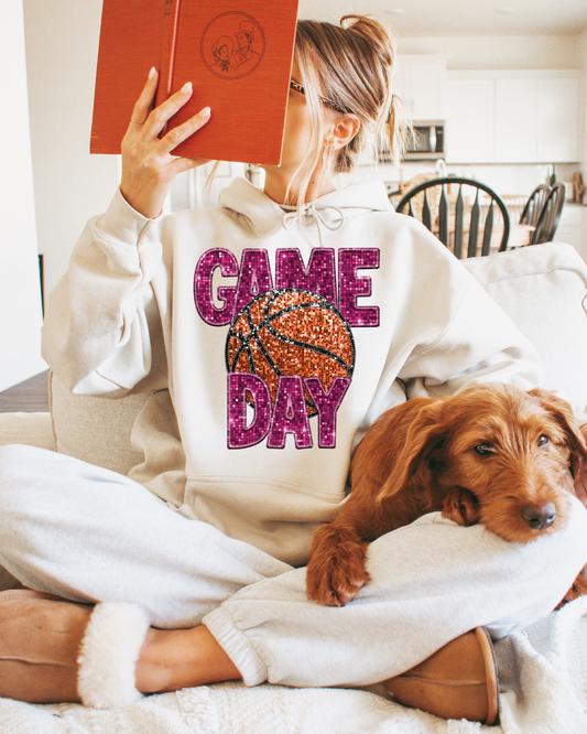 Game Time Basketball Purple Glitter