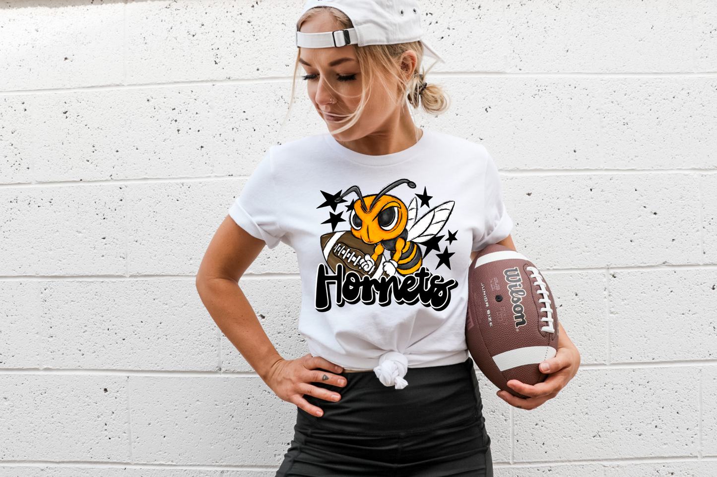 Hornets with mascot- black letters