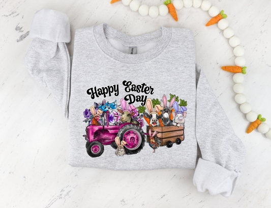 Happy Easter Day-Pink Tractor