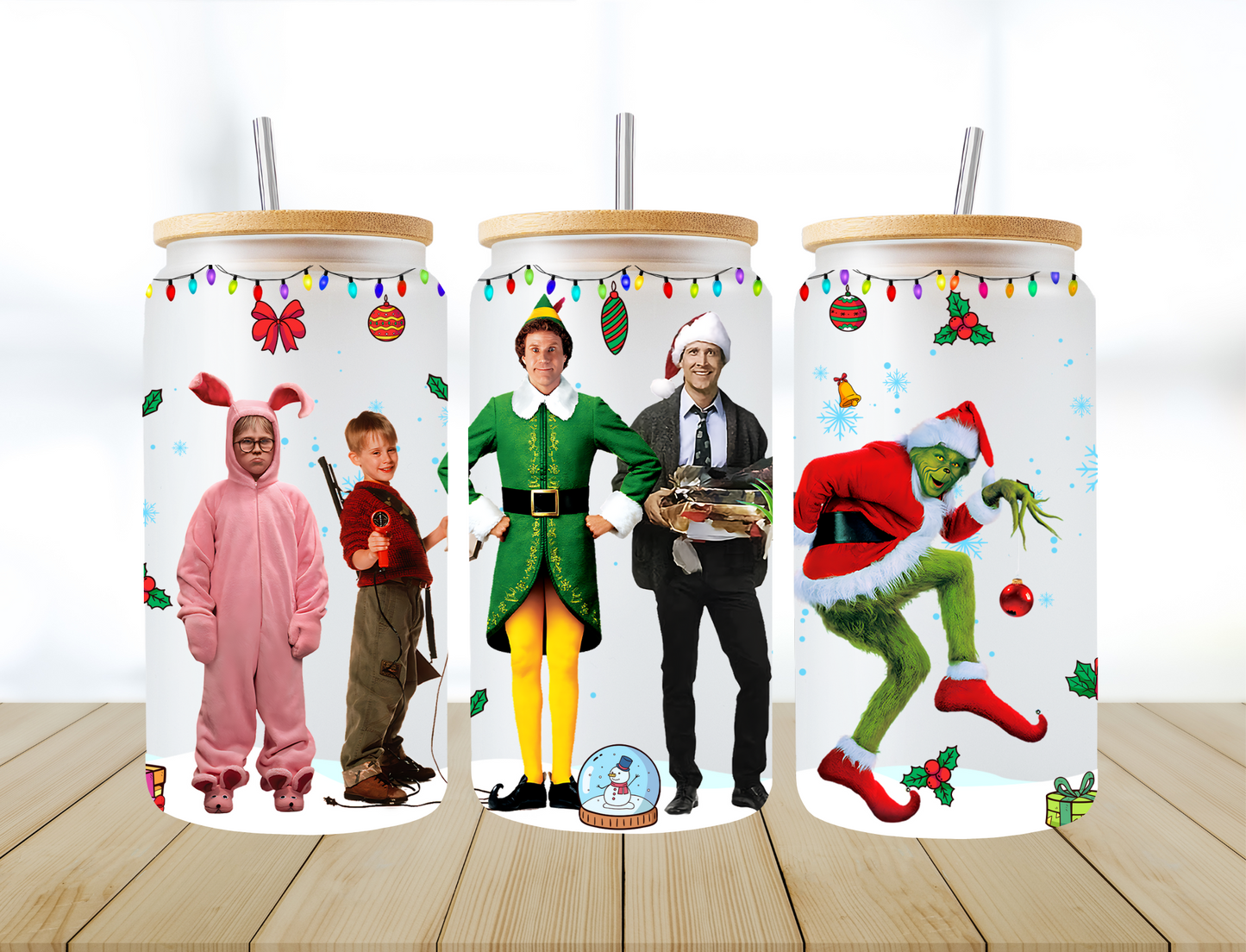 Elf Clark Grinch Ralphie Kevin Collage - UV Libby Wrap