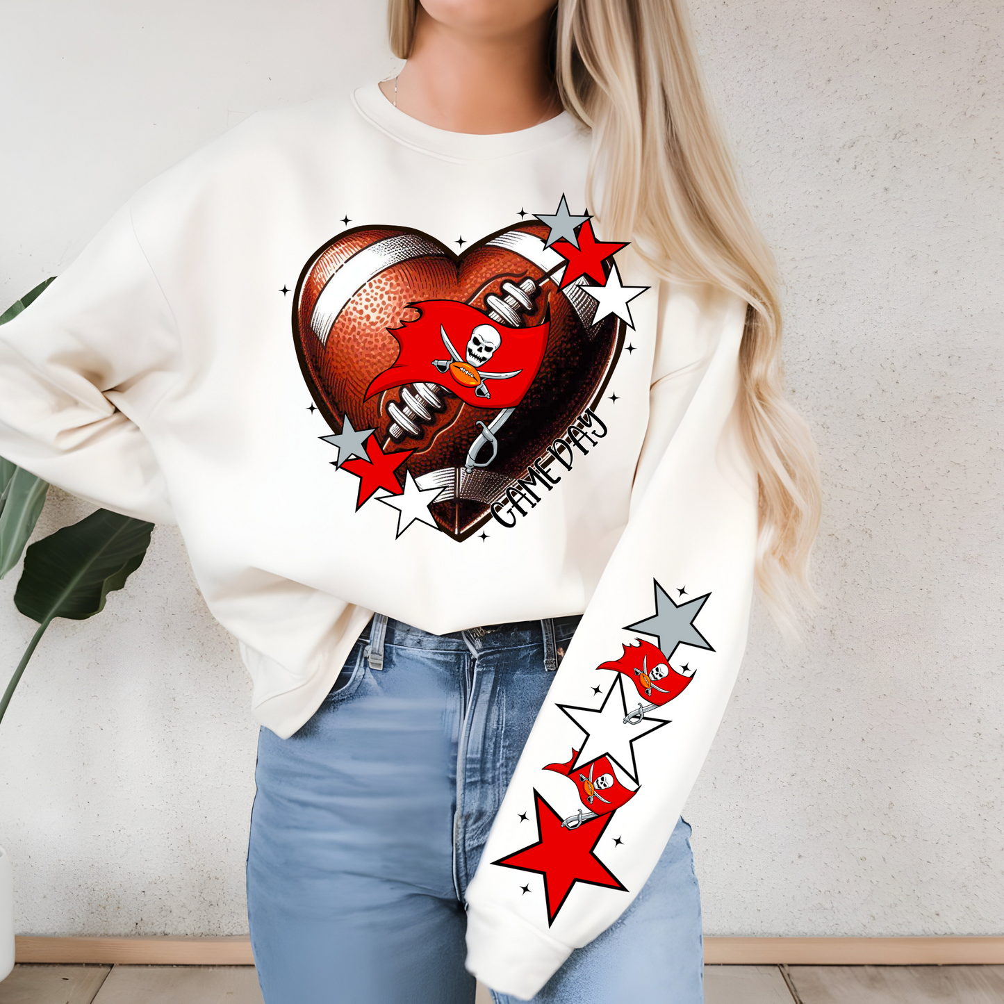 Tampa Bay Buccaneers Heart Shaped Football-Chest