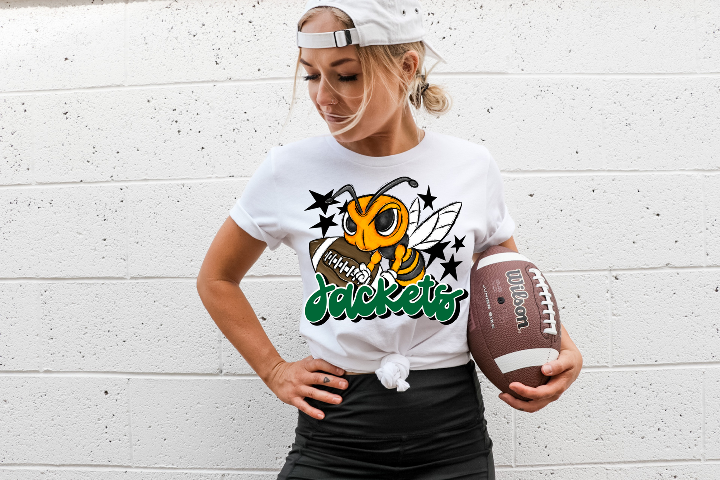 Jackets with mascot- green letters