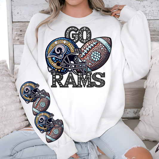 Diamond Studded Football - RAMS - CHEST