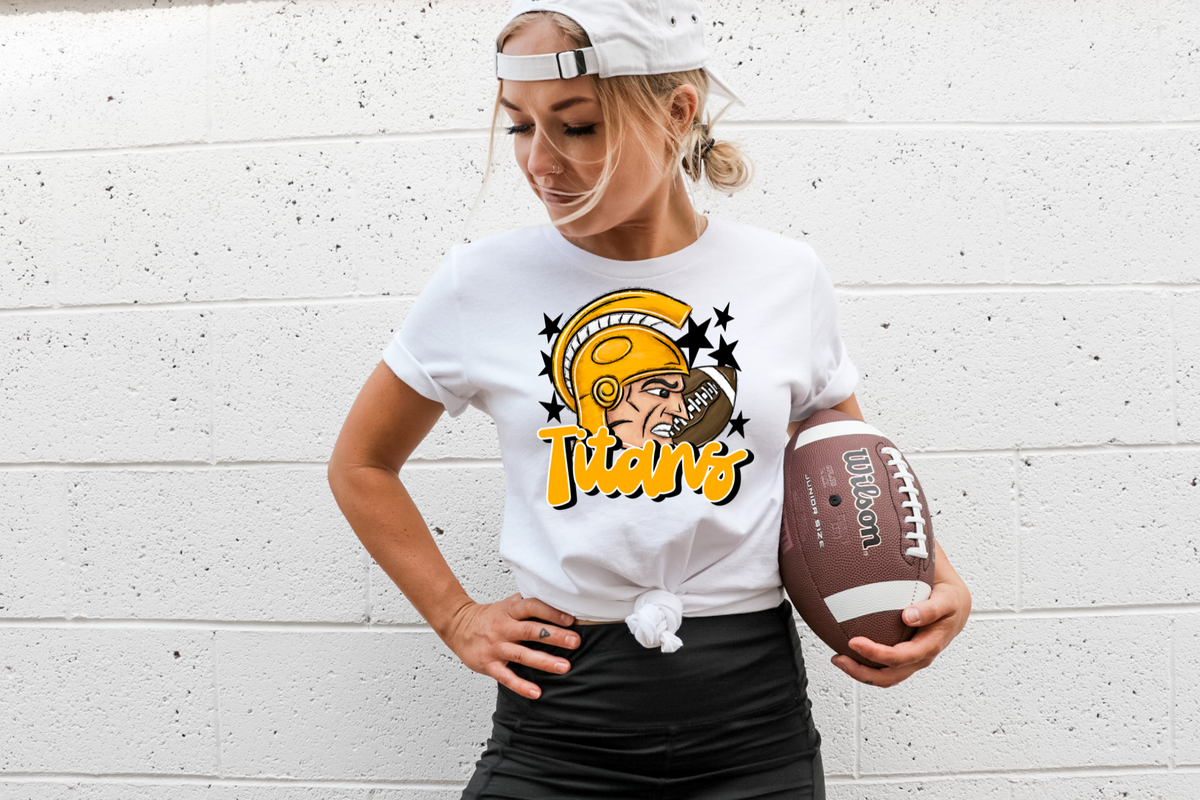 Titans with mascot-yellow