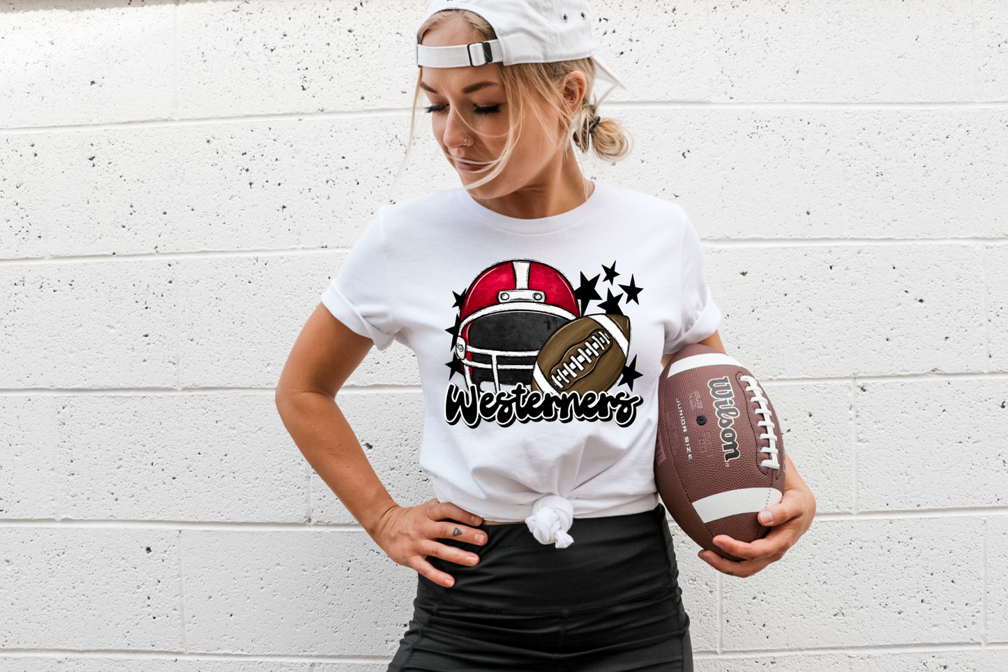 Westerners- black letters red helmet