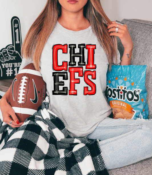 Chiefs - red/black letters