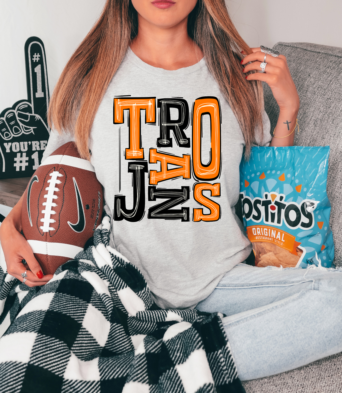 Trojans - orange/black letters