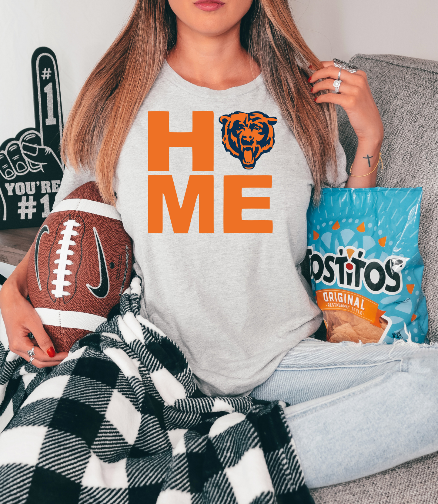 Home with Chicago bears mascot - orange letters