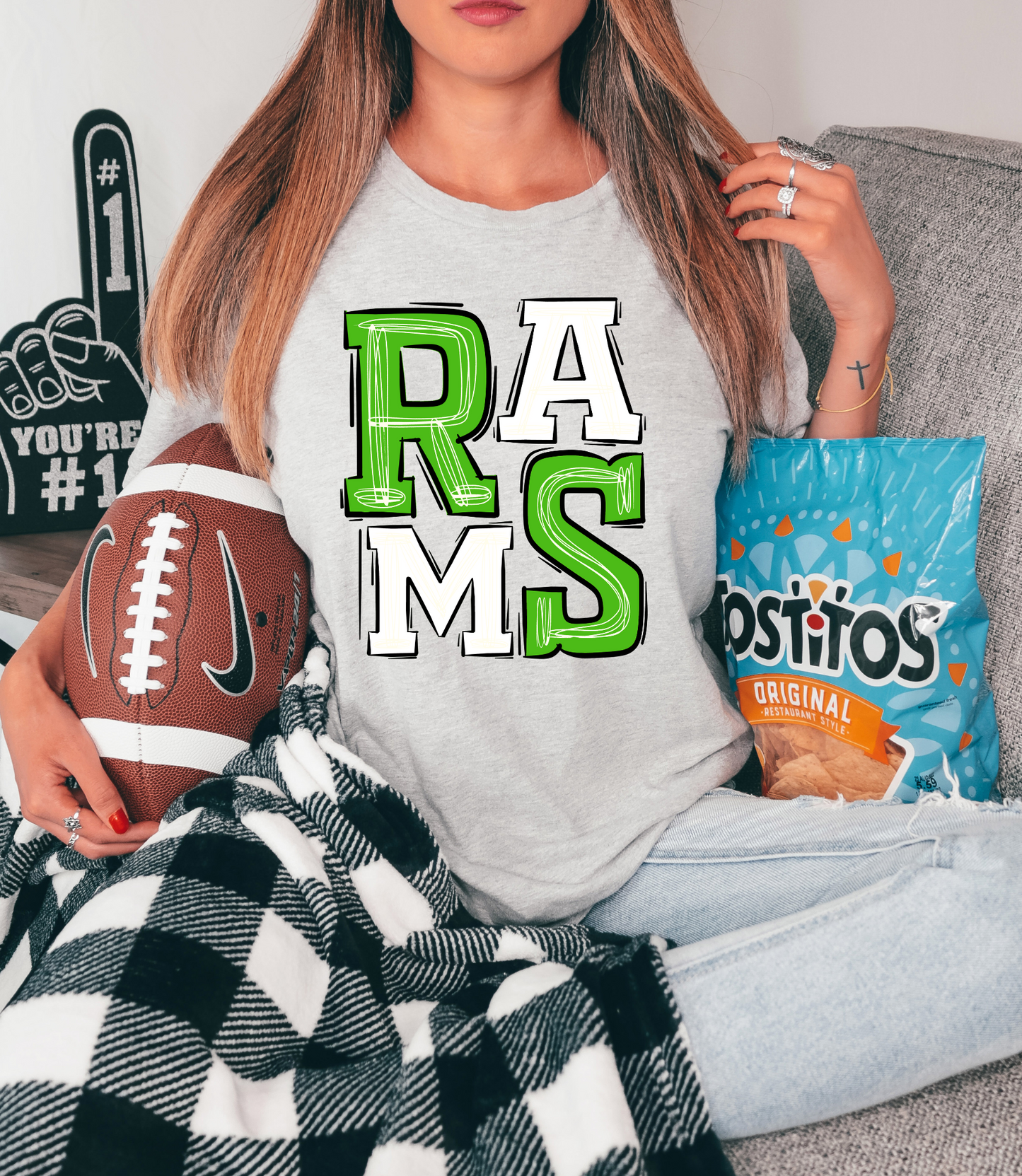 Rams - green/white letters