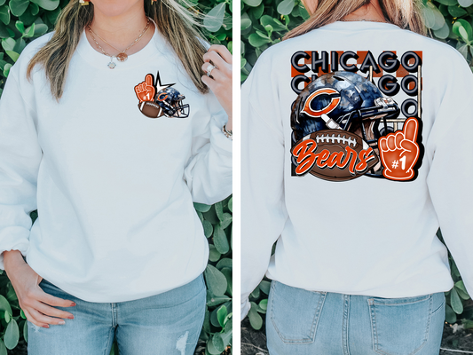 Bears Foam Finger Football BACK- DTF Transfer